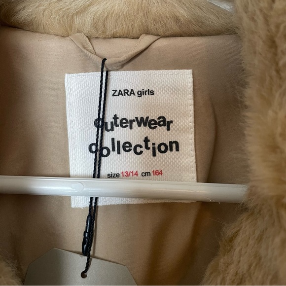 Zara Kids Collection faux fur coat NWT - Picture 3 of 5